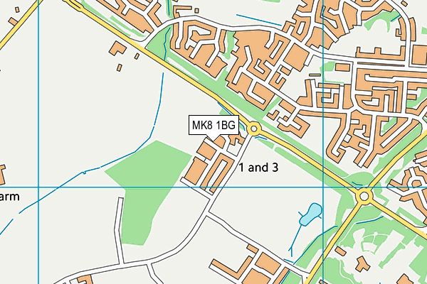 MK8 1BG map - OS VectorMap District (Ordnance Survey) MK8 1BG map - OS VectorMap District (Ordnance Survey)
