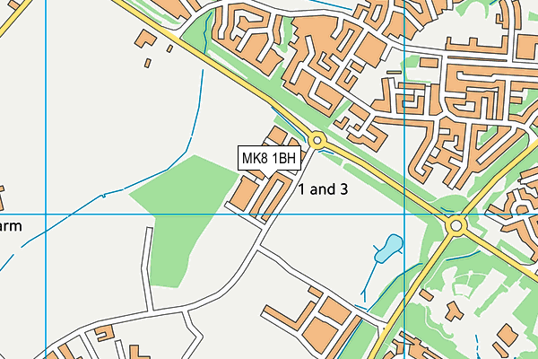 MK8 1BH map - OS VectorMap District (Ordnance Survey) MK8 1BH map - OS VectorMap District (Ordnance Survey)