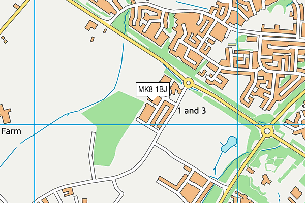 MK8 1BJ map - OS VectorMap District (Ordnance Survey) MK8 1BJ map - OS VectorMap District (Ordnance Survey)
