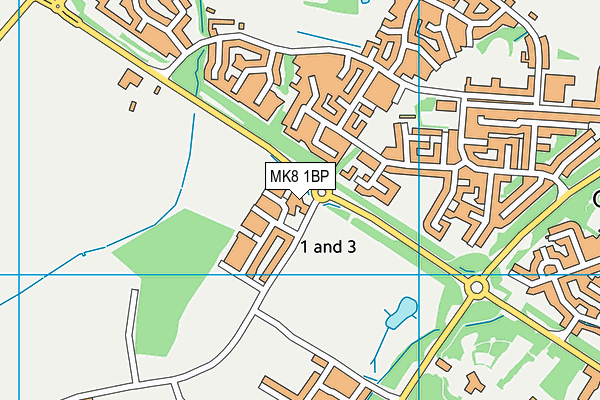 MK8 1BP map - OS VectorMap District (Ordnance Survey) MK8 1BP map - OS VectorMap District (Ordnance Survey)