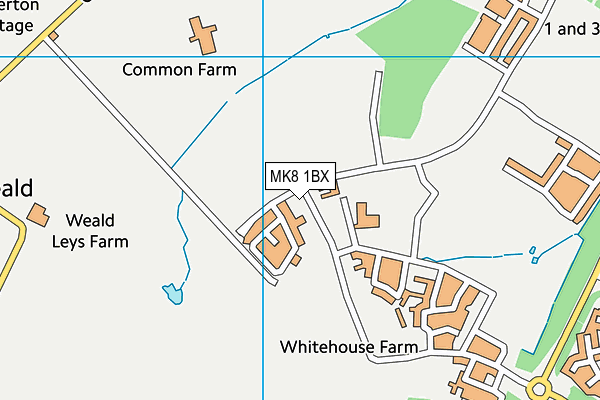 MK8 1BX map - OS VectorMap District (Ordnance Survey) MK8 1BX map - OS VectorMap District (Ordnance Survey)