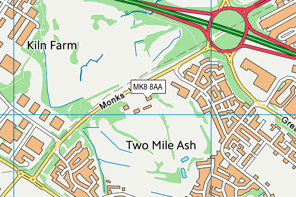 MK8 8AA map - OS VectorMap District (Ordnance Survey) MK8 8AA map - OS VectorMap District (Ordnance Survey)