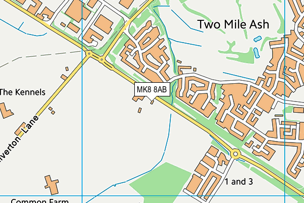 MK8 8AB map - OS VectorMap District (Ordnance Survey) MK8 8AB map - OS VectorMap District (Ordnance Survey)