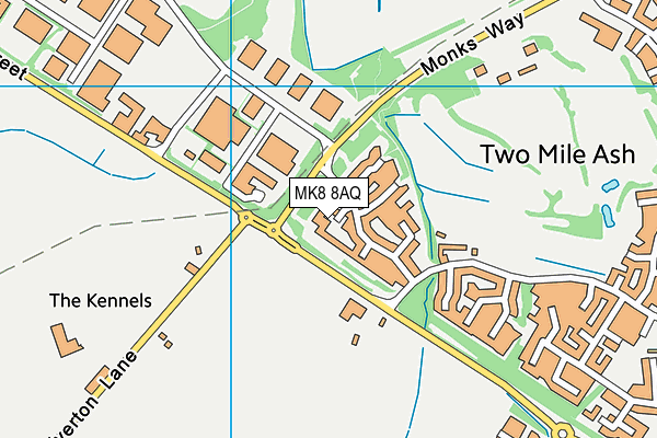 MK8 8AQ map - OS VectorMap District (Ordnance Survey) MK8 8AQ map - OS VectorMap District (Ordnance Survey)