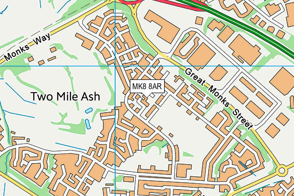 MK8 8AR map - OS VectorMap District (Ordnance Survey) MK8 8AR map - OS VectorMap District (Ordnance Survey)