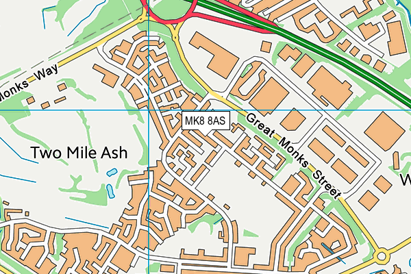 MK8 8AS map - OS VectorMap District (Ordnance Survey) MK8 8AS map - OS VectorMap District (Ordnance Survey)