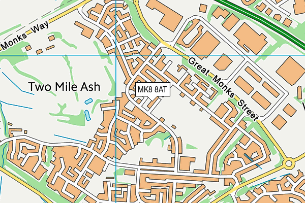 MK8 8AT map - OS VectorMap District (Ordnance Survey)