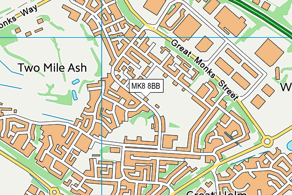 MK8 8BB map - OS VectorMap District (Ordnance Survey) MK8 8BB map - OS VectorMap District (Ordnance Survey)