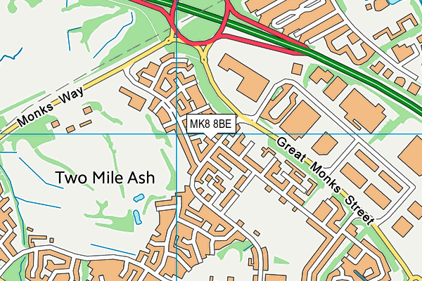 MK8 8BE map - OS VectorMap District (Ordnance Survey) MK8 8BE map - OS VectorMap District (Ordnance Survey)