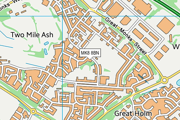 MK8 8BN map - OS VectorMap District (Ordnance Survey) MK8 8BN map - OS VectorMap District (Ordnance Survey)