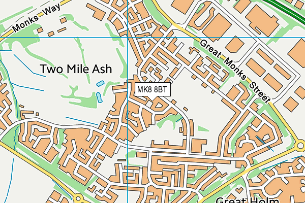 MK8 8BT map - OS VectorMap District (Ordnance Survey) MK8 8BT map - OS VectorMap District (Ordnance Survey)