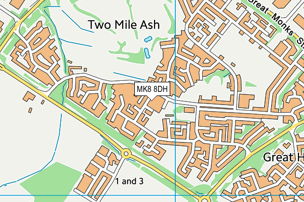 MK8 8DH map - OS VectorMap District (Ordnance Survey) MK8 8DH map - OS VectorMap District (Ordnance Survey)