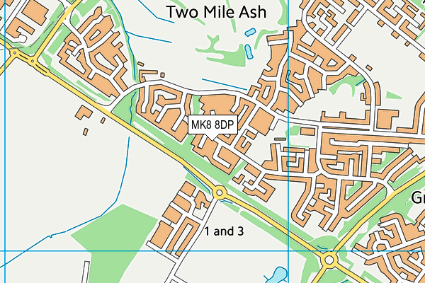 MK8 8DP map - OS VectorMap District (Ordnance Survey) MK8 8DP map - OS VectorMap District (Ordnance Survey)