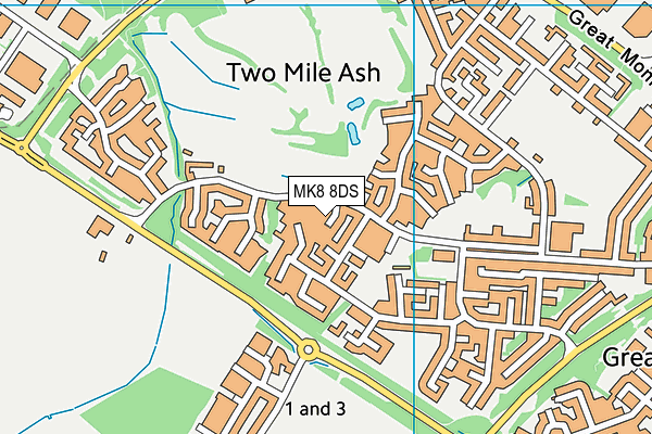 MK8 8DS map - OS VectorMap District (Ordnance Survey) MK8 8DS map - OS VectorMap District (Ordnance Survey)