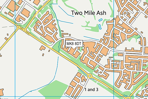 MK8 8DT map - OS VectorMap District (Ordnance Survey) MK8 8DT map - OS VectorMap District (Ordnance Survey)