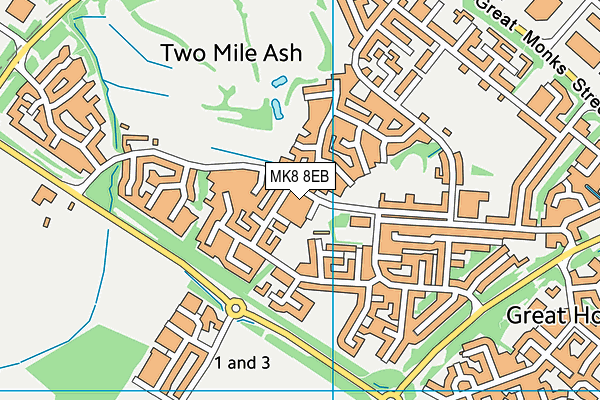 MK8 8EB map - OS VectorMap District (Ordnance Survey) MK8 8EB map - OS VectorMap District (Ordnance Survey)