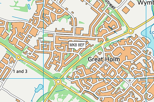 MK8 8EF map - OS VectorMap District (Ordnance Survey) MK8 8EF map - OS VectorMap District (Ordnance Survey)