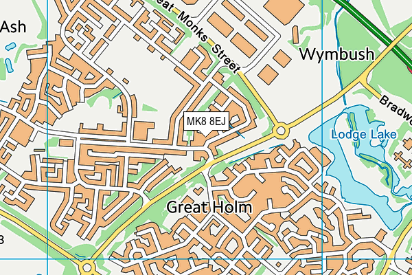 MK8 8EJ map - OS VectorMap District (Ordnance Survey) MK8 8EJ map - OS VectorMap District (Ordnance Survey)