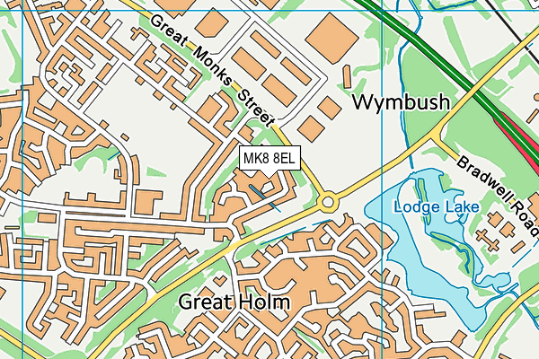 MK8 8EL map - OS VectorMap District (Ordnance Survey)