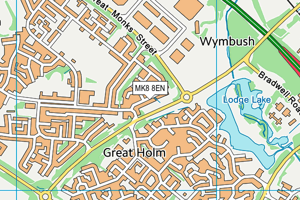 MK8 8EN map - OS VectorMap District (Ordnance Survey) MK8 8EN map - OS VectorMap District (Ordnance Survey)
