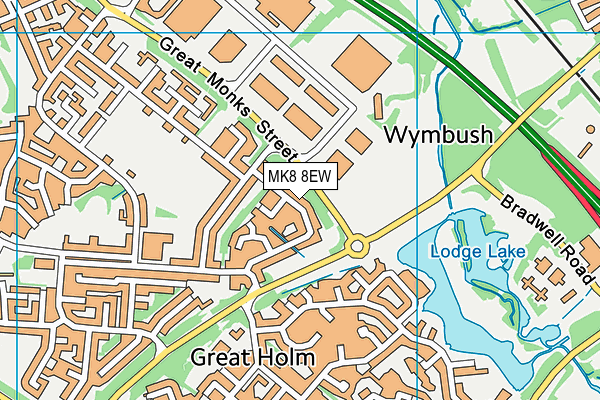 MK8 8EW map - OS VectorMap District (Ordnance Survey) MK8 8EW map - OS VectorMap District (Ordnance Survey)