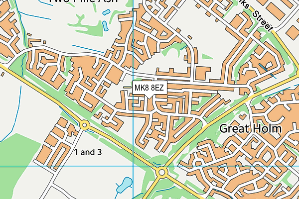 MK8 8EZ map - OS VectorMap District (Ordnance Survey) MK8 8EZ map - OS VectorMap District (Ordnance Survey)