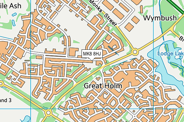 MK8 8HJ map - OS VectorMap District (Ordnance Survey) MK8 8HJ map - OS VectorMap District (Ordnance Survey)