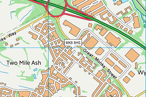 MK8 8HS map - OS VectorMap District (Ordnance Survey) MK8 8HS map - OS VectorMap District (Ordnance Survey)