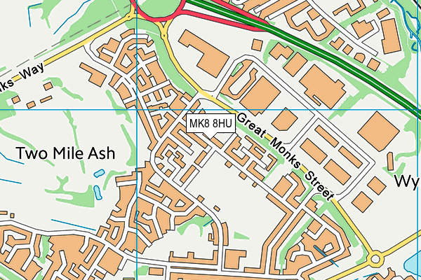 MK8 8HU map - OS VectorMap District (Ordnance Survey) MK8 8HU map - OS VectorMap District (Ordnance Survey)