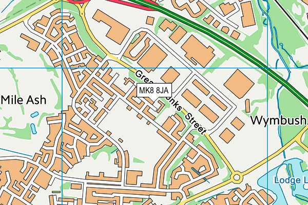 MK8 8JA map - OS VectorMap District (Ordnance Survey) MK8 8JA map - OS VectorMap District (Ordnance Survey)