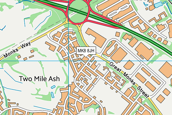 MK8 8JH map - OS VectorMap District (Ordnance Survey) MK8 8JH map - OS VectorMap District (Ordnance Survey)