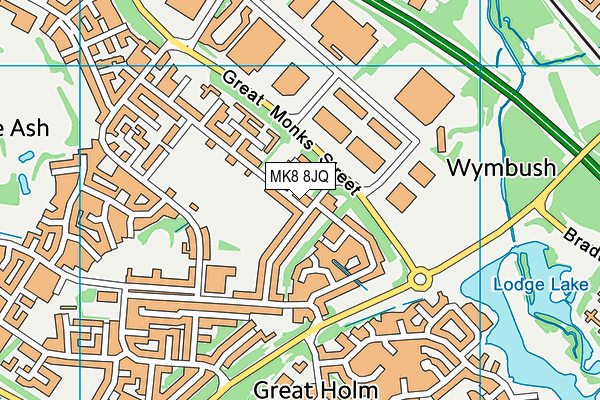 MK8 8JQ map - OS VectorMap District (Ordnance Survey) MK8 8JQ map - OS VectorMap District (Ordnance Survey)