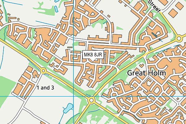 MK8 8JR map - OS VectorMap District (Ordnance Survey) MK8 8JR map - OS VectorMap District (Ordnance Survey)