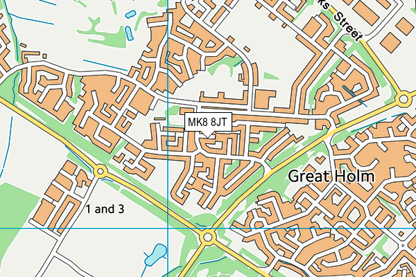 MK8 8JT map - OS VectorMap District (Ordnance Survey) MK8 8JT map - OS VectorMap District (Ordnance Survey)