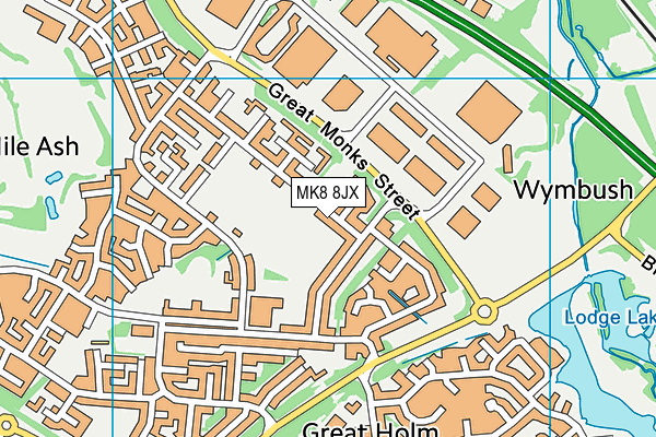 MK8 8JX map - OS VectorMap District (Ordnance Survey) MK8 8JX map - OS VectorMap District (Ordnance Survey)