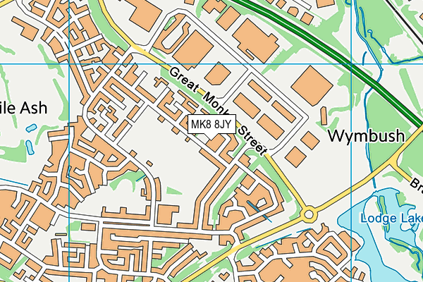 MK8 8JY map - OS VectorMap District (Ordnance Survey) MK8 8JY map - OS VectorMap District (Ordnance Survey)