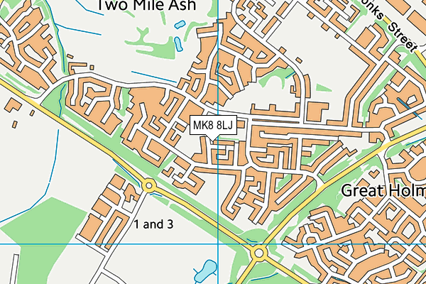 MK8 8LJ map - OS VectorMap District (Ordnance Survey) MK8 8LJ map - OS VectorMap District (Ordnance Survey)