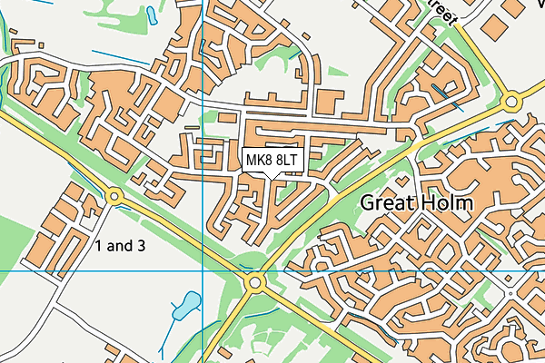 MK8 8LT map - OS VectorMap District (Ordnance Survey) MK8 8LT map - OS VectorMap District (Ordnance Survey)
