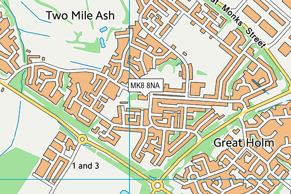 MK8 8NA map - OS VectorMap District (Ordnance Survey) MK8 8NA map - OS VectorMap District (Ordnance Survey)