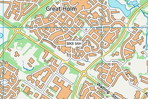 MK8 9AH map - OS VectorMap District (Ordnance Survey) MK8 9AH map - OS VectorMap District (Ordnance Survey)