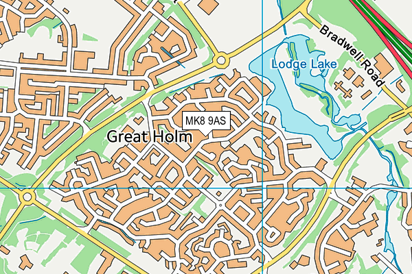 MK8 9AS map - OS VectorMap District (Ordnance Survey)