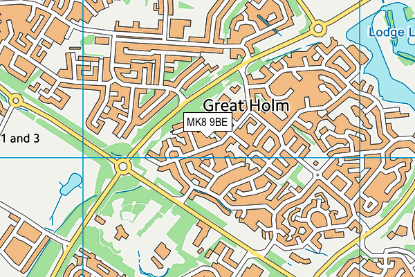 MK8 9BE map - OS VectorMap District (Ordnance Survey) MK8 9BE map - OS VectorMap District (Ordnance Survey)
