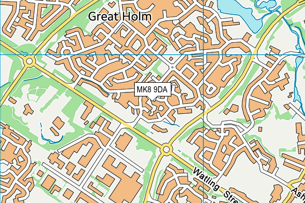MK8 9DA map - OS VectorMap District (Ordnance Survey)