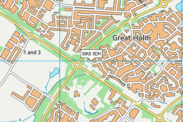 MK8 9DH map - OS VectorMap District (Ordnance Survey) MK8 9DH map - OS VectorMap District (Ordnance Survey)