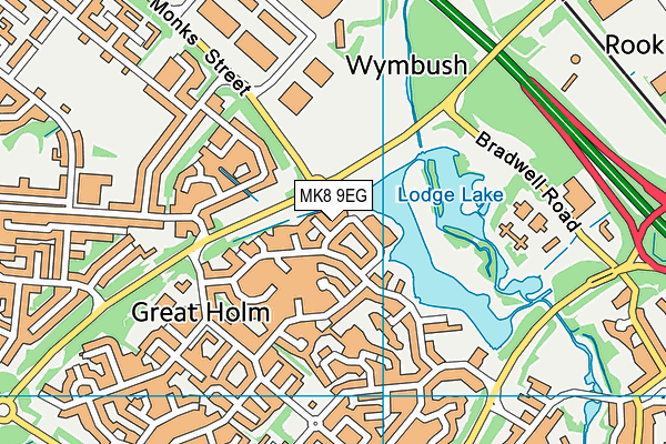 MK8 9EG map - OS VectorMap District (Ordnance Survey)