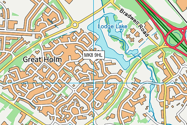 MK8 9HL map - OS VectorMap District (Ordnance Survey)