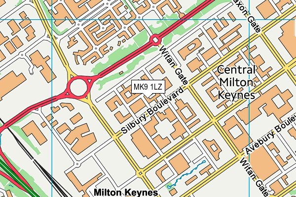 MK9 1LZ map - OS VectorMap District (Ordnance Survey) MK9 1LZ map - OS VectorMap District (Ordnance Survey)