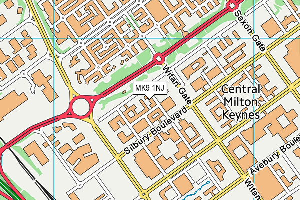 MK9 1NJ map - OS VectorMap District (Ordnance Survey) MK9 1NJ map - OS VectorMap District (Ordnance Survey)