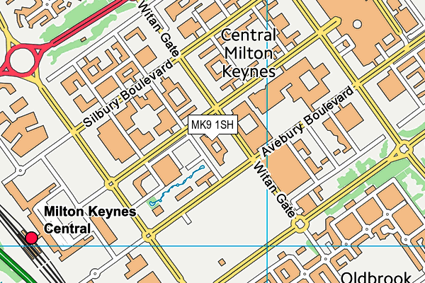 MK9 1SH map - OS VectorMap District (Ordnance Survey)