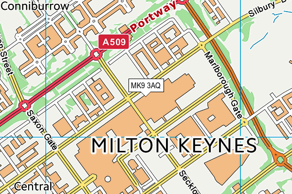 MK9 3AQ map - OS VectorMap District (Ordnance Survey) MK9 3AQ map - OS VectorMap District (Ordnance Survey)